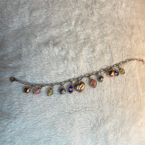 GUESS Murano bead mixed metal charm bracelet EUC - Picture 3 of 4